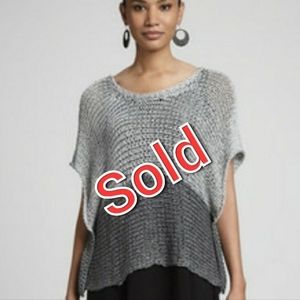 Eileen Fisher sheer knit "poncho" top